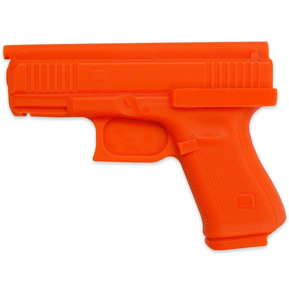 American Safety Props - Non-Functional Solid Polymer Holster Molding Gun Prop - (Prepped) - Blaze Orange - U.S.A. Made - Compatible with Glock 23 Gen 5