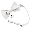 Adam Young Men's Off-White Bow Tie Pre-Tied Style Formal Satin Classic Bowtie for Tuxedo Faux Silk (Large, Off-White) view 3