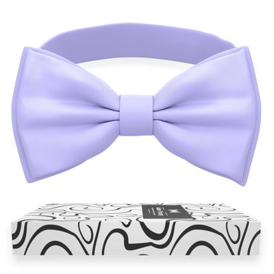 Adam Young Boy's Light Purple Bow Tie Pre-Tied Style Formal Satin Classic Bowtie for Tuxedo Faux Silk (Medium, Wisteria)