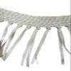 mule tape tripping collar for an average horse in white with leather tugs view 2