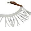 mule tape tripping collar for an average horse in white with leather tugs view 3