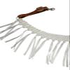 mule tape tripping collar for an average horse in white with leather tugs view 4