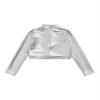 Jhaoyu Kids Girls Hip Hop Dance Crop Top Metallic Sequins Long Sleeve T-Shirt Jazz Ballet Modern Dancewear Silver 12 Years view 4