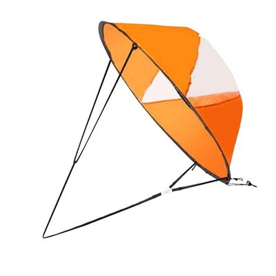 BESPORTBLE 1Pcs Foldable Kayak Sail with Clear Window, Portable PVC Downwind Wind Paddle for Canoe, Kayak, Inflatable Boats, Uv Protection, Easy Setup, 42.51x42.51 Inch (Orange)