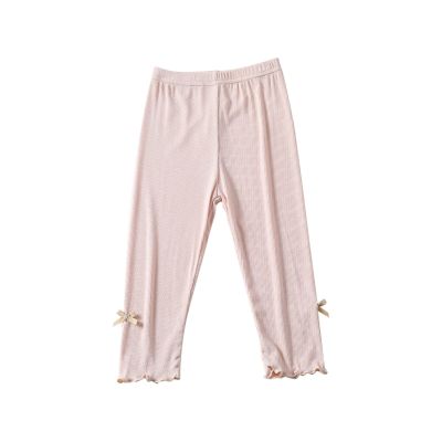 Baby Girl Clothes Toddler Girls Seven Pants Bottoming Pants Summer Thin Model Children's Pants (Beige, 18-24 Months)