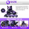MammyGol Adjustable Inline Skates for Boys Girls Kids Youth with Light up Wheels, Black&Purple Beginner Blades Roller Skates for Boys Size 1 2 3 4 Ages 6-12 view 4