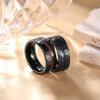 THREE KEYS JEWELRY 8mm Black Tungsten Rings for Men Unisex Hammered Wedding Band Galaxy Engagement Ring with Blue Purple Sparkles Inlay Groove Comfort Size 10 view 2