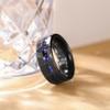 THREE KEYS JEWELRY 8mm Black Tungsten Rings for Men Unisex Hammered Wedding Band Galaxy Engagement Ring with Blue Purple Sparkles Inlay Groove Comfort Size 10 view 3