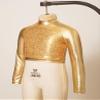 Lorilida Kids Girls High Neck Glitter Crop Top Metallic Long Sleeve T-Shirt Ballet Dance Leotard Gymnastics Performance Gold 16 Years view 4