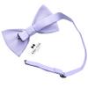 Adam Young Men's Light Purple Bow Tie Pre-Tied Style Formal Satin Classic Bowtie for Tuxedo Faux Silk (Large, Wisteria) view 3