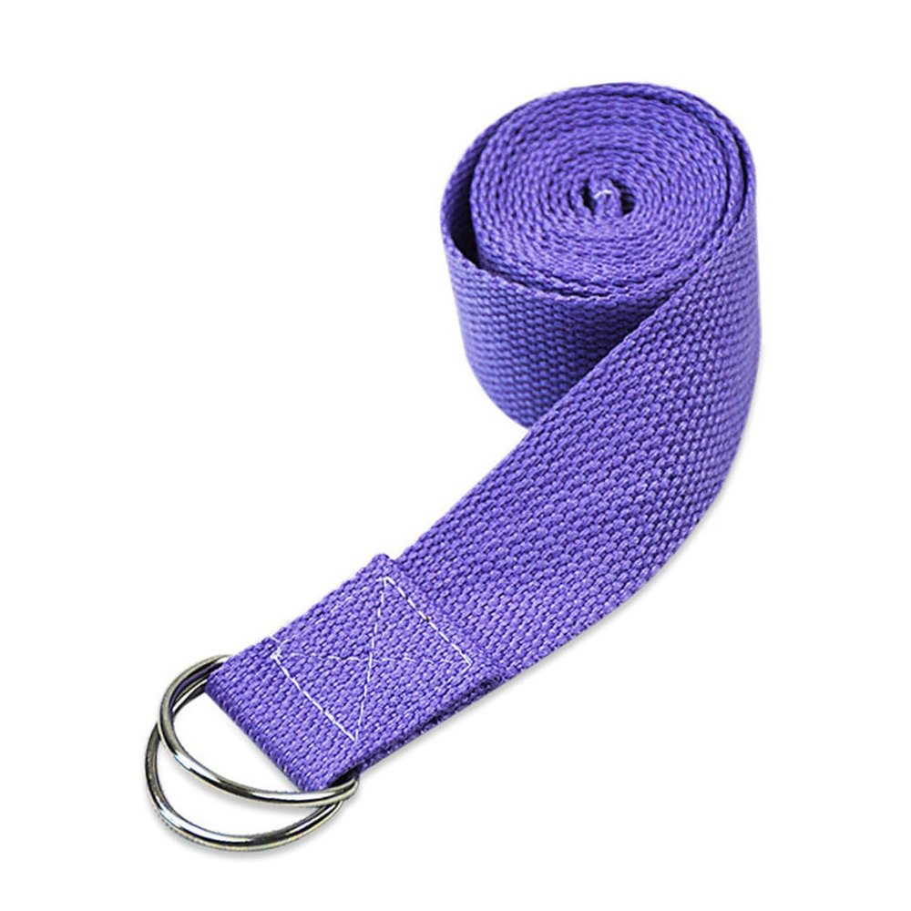 BESPORTBLE 2pcs Yoga Fitness Belt Elastic Stretch Straps for Exercise Polyester Cotton Material Dark Purple Sturdy and Shape Retaining