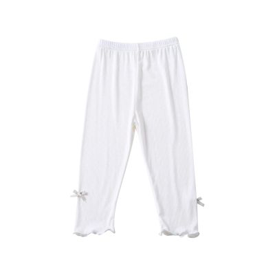 Baby Girl Clothes Toddler Girls Seven Pants Bottoming Pants Summer Thin Model Children's Pants Summer (White, 6-7 Years)