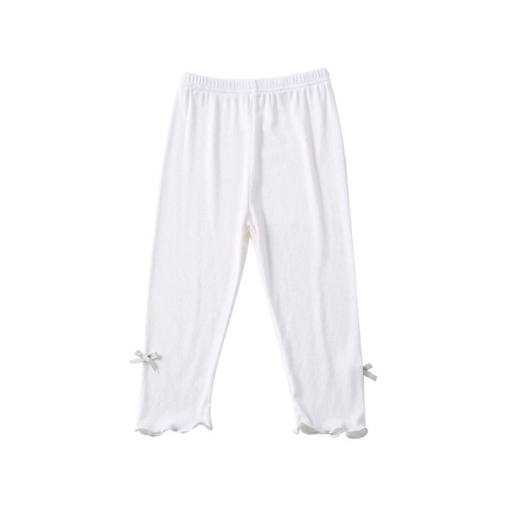 Baby Girl Clothes Toddler Girls Seven Pants Bottoming Pants Summer Thin Model Children's Pants Summer (White, 6-7 Years)