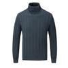 Dninmim MenS Turtleneck Sweaters Solid Long Sleeve Knitwear Pullovers Slim Fit Casual Striped Jumper gray9 Blue M view 1