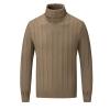 Dninmim MenS Turtleneck Sweaters Solid Long Sleeve Knitwear Pullovers Slim Fit Casual Striped Jumper gray9 Blue M view 2