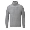 Dninmim MenS Turtleneck Sweaters Solid Long Sleeve Knitwear Pullovers Slim Fit Casual Striped Jumper gray9 Blue M view 4