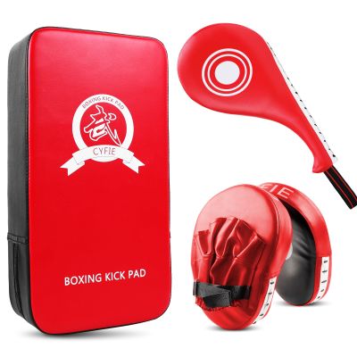 3 in 1 Boxing Training Equipment, Punching Mitts, Martial Arts Target Training Paddle and Kicking Pad for Kickboxing, Taekwondo, Karate, Muay Thai, Dojo, MMA, Sparring for Kids, Toddler, Women