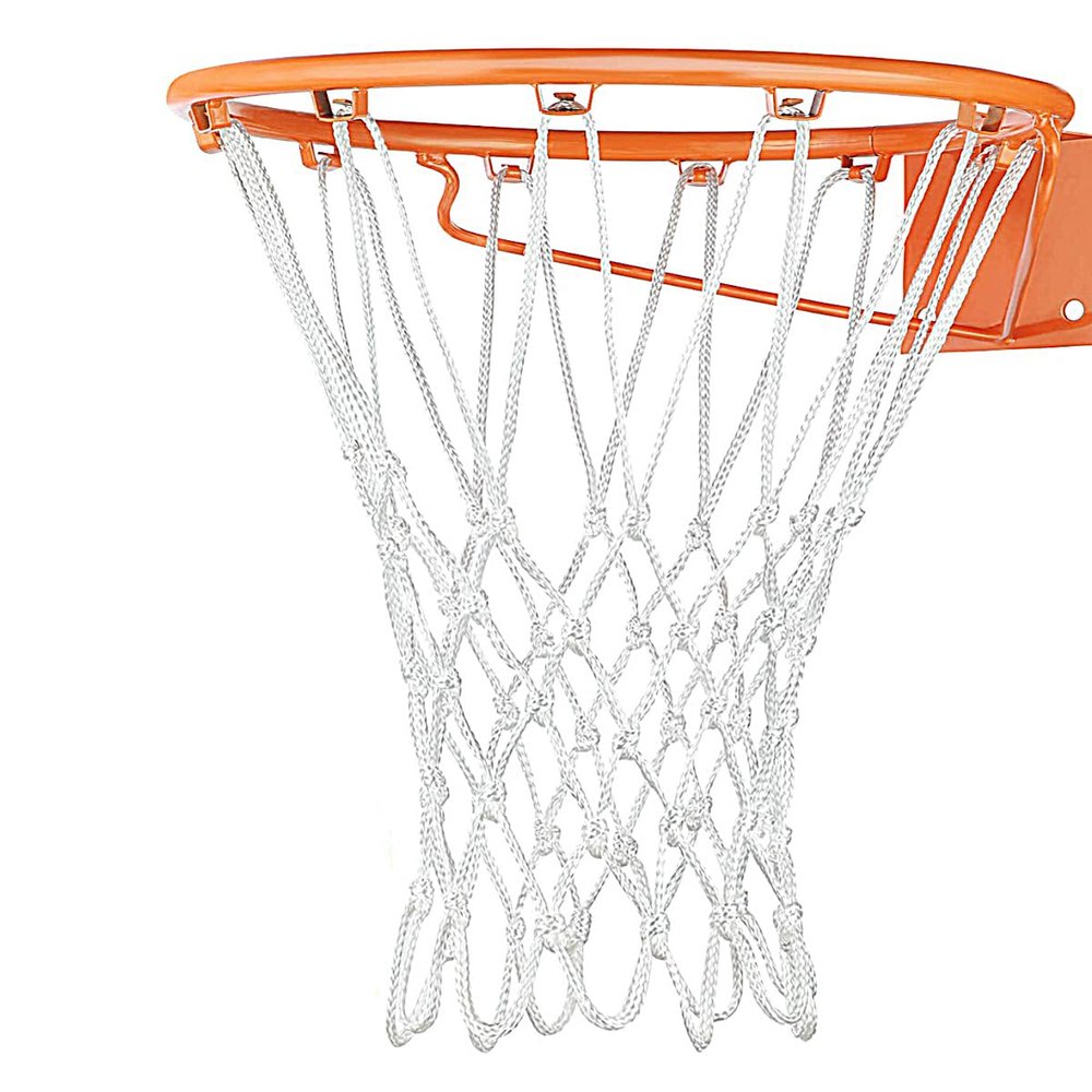 Basketball Net 1 Pack White 12 Loops Netting Replacement Thicker Ropes Weaved All Weather Bright Coloured Endurable Environment Friendly Polyester