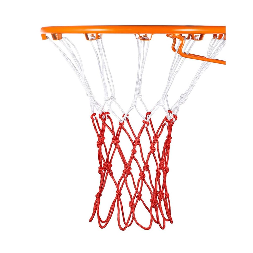 Basketball Net 1 Pack Red White 12 Loops Netting Replacement Thicker Ropes Weaved All Weather Bright Coloured Endurable Environment Friendly Polyester