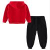 Hansber Kids Boys Girls 2 Pieces Tracksuit Sweatsuit Hooded Pullover Sweatshirt with Sweatpants Jogger Set Red 3-4 view 4