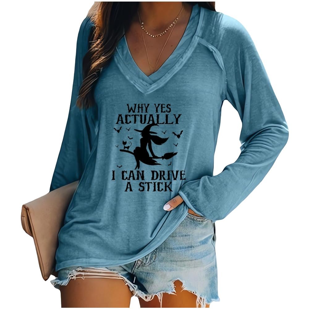 Why Yes Actually I Can Drive A Stick Plus T-Shirt Why Yes I Can Drive A Stick T-Shirt Women Halloween Clothes for Women Why Yes Actually I Can Drive A Stick T-Shirt Plus Blue