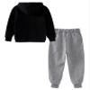 Hansber Kids Boys Girls 2 Pieces Tracksuit Sweatsuit Hooded Pullover Sweatshirt with Sweatpants Jogger Set BlackGray 12-13 view 4