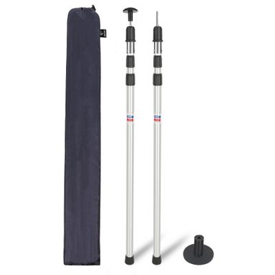 REDCAMP Aluminum Adjustable Camping Tarp Poles, 35in to 90in Telescoping Lightweight Tent Poles for Shelter, Awning, Hammock Rain Fly (Grey, Set of 2)