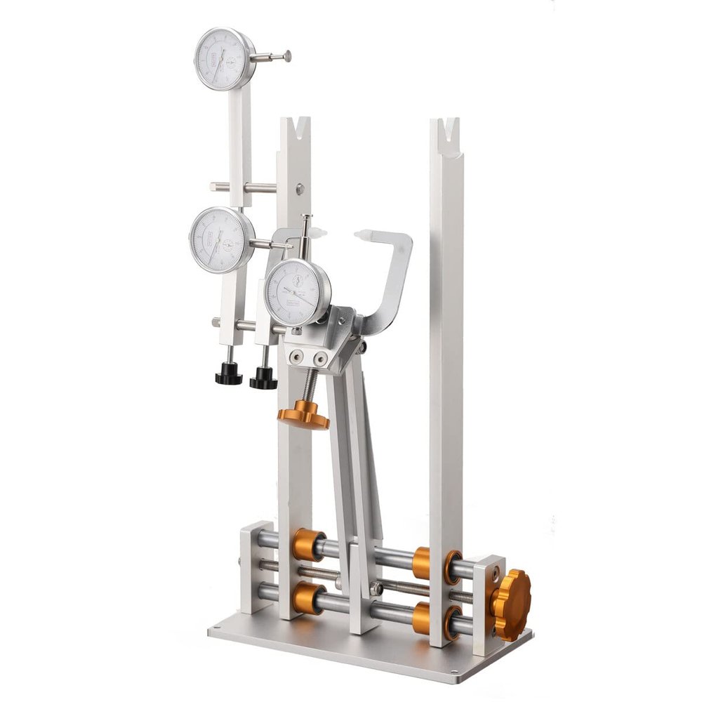 Cozyel Bicycle Wheel Truing Stand, 10-29, Professional Repair Tool, AL7075 Anodized Surface, Accepts 50-200mm Rims, 3 Gauges, Bearing Mounted Shaft