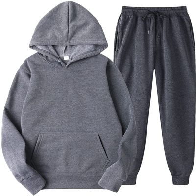 Hoodies for Men,mens Sweatpants Trendy Sport Workout Tracksuits with Pockets Lightweight Thermal Long Sleeve Solid Color Hooded Pullover Sweatshirts And Oversized Sweatpants 2 Piece Set(Dark Gray,S)