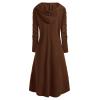 XUNRYAN Womens Gothic Hoodies Dresses Sweatshirt Long Sleeve Pullover Casual Sweater Dress 2023 Winter Fall Fashion Clothes Coffee view 2
