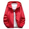 RTRDE Jackets for Men, Windproof Waterproof Lightweight Sport Jacket Men Hooded Windbreaker Raincoat Hiking Jacket Men's Raincoat,Rain Jackets with Hood Coats Light Jacket Coat (M, Red) view 1