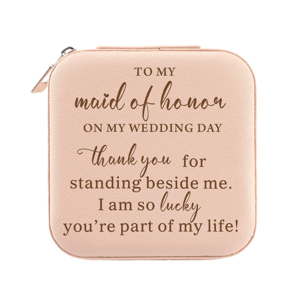 Gtizry Maid of Honor Jewelry Organizer, Thank You for Standing Beside Me, Bridesmaid Proposal Gifts for Wedding Day, Wedding Gifts for Bridesmaid, Bridal Shower Bachelorette Party Gift