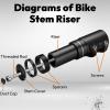 Rmiott Bike Stem Riser Bicycle Fork Stem Extender 150mm Bicycle Handlebar Riser for 1-1/8" 28.6mm Fork Aluminum Black view 3
