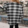 Womens Plaid Long Sleeve Button Down Shirts Jacket Casual Corduroy Flannel Lapel Casual Loose Oversized Shacket Coats view 3