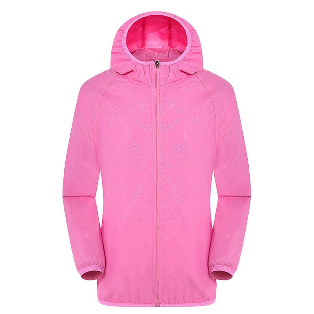 RTRDE Mens Jacket, Coat with Hood Lightweight Waterproof Jacket Raincoat for Golf Cycling Windbreaker Impermeables para La Lluvia Mujer Coat Men Jacket Large Men's Coat Work Jackets (L, Pink)