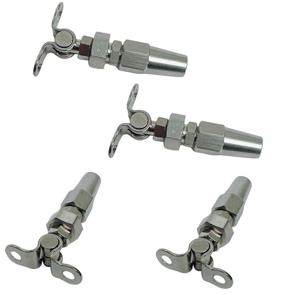 DBMIMPORTERS Marine Boat 1/8" Swageless Deck Toggle Cable Rail Wire, Stainless Steel 4 Pcs