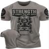 Gymish Strength is Earned Not Given Workout T-Shirt, Lifting Gym Shirts for Men (XL, Strength Warm Grey Branded) view 1