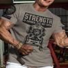 Gymish Strength is Earned Not Given Workout T-Shirt, Lifting Gym Shirts for Men (XL, Strength Warm Grey Branded) view 2