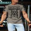 Gymish Strength is Earned Not Given Workout T-Shirt, Lifting Gym Shirts for Men (XL, Strength Warm Grey Branded) view 3
