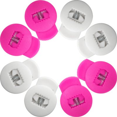 AliBall Glove Locks Baseball, Glove Lace Locks 8 Pack, Never Need Thying Knots Again, Fits All Baseball and Softball Gloves (White-Pink)