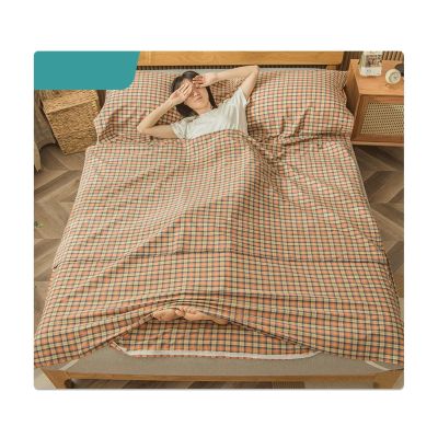 RUZGAR Sleeping Bag Liner 100% Cotton Adult Sleep Sack and Travel Sheets Comfortable Lightweight Single Double Camping Sleeping Bag Liners Camping Sheets (Color : Pink B, Size : 160x210cm-63x82)