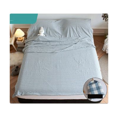 RUZGAR Sleeping Bag Liner Single Double Travel Sheet and Camping Sheet 100% Washed Cotton Comfy and Easy Care Adult Sleep Sack (Color : Blue, Size : 210x210cm-82x82)