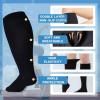 YOLAI Plus Size Compression Socks for Women Men Athletic Cushioned Workout Socks Breathable Cycling Hiking Athletic Socks (Black, XXXL) view 4