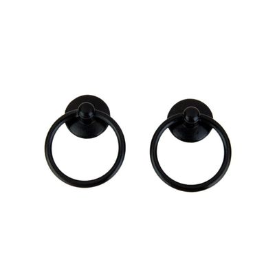Southst 2X Retro Single Hole Knob Door Bin Dresser Drawer Drop Ring Pull Handle Black