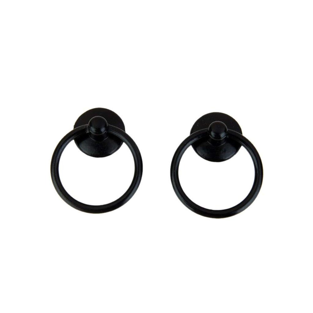 Southst 2X Retro Single Hole Knob Door Bin Dresser Drawer Drop Ring Pull Handle Black