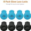 AliBall Glove Locks Baseball, Glove Lace Locks 8 Pack, Never Need Thying Knots Again, Fits All Baseball and Softball Gloves (Black-Sky Blue) view 4