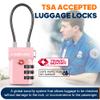 SURE LOCK TSA Approved Cable Luggage Lock TSA Locks for Luggage with Visual Inspection Indicator, Resettable 3-Digit Combination, Zinc Alloy Body for Suitcases, Backpacks, Gym Lockers(Pink 2 Pack) view 2