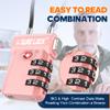SURE LOCK TSA Approved Cable Luggage Lock TSA Locks for Luggage with Visual Inspection Indicator, Resettable 3-Digit Combination, Zinc Alloy Body for Suitcases, Backpacks, Gym Lockers(Pink 2 Pack) view 3
