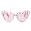 PEGH Heart Shaped Sunglasses Pearl Party Sunglasses Cat Eye Bling Sun Glasses Age UV400 Protection view 4