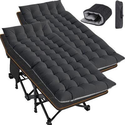 Slsy Folding Camping Cot for Adults with Pad, Padded Portable Sleeping Cots, Camp Bed with Carry Bag for Outdoor Travel, Beach, Hiking